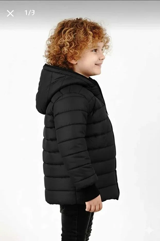 Детское пальто для девочек с капюшоном Dublino Kids, Black — фото 2