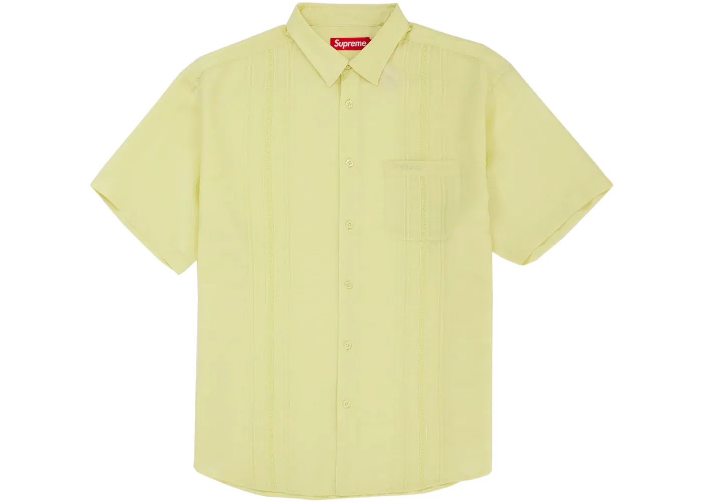 Мужская рубашка с защипами Pintuck S/S Supreme, лаймовый