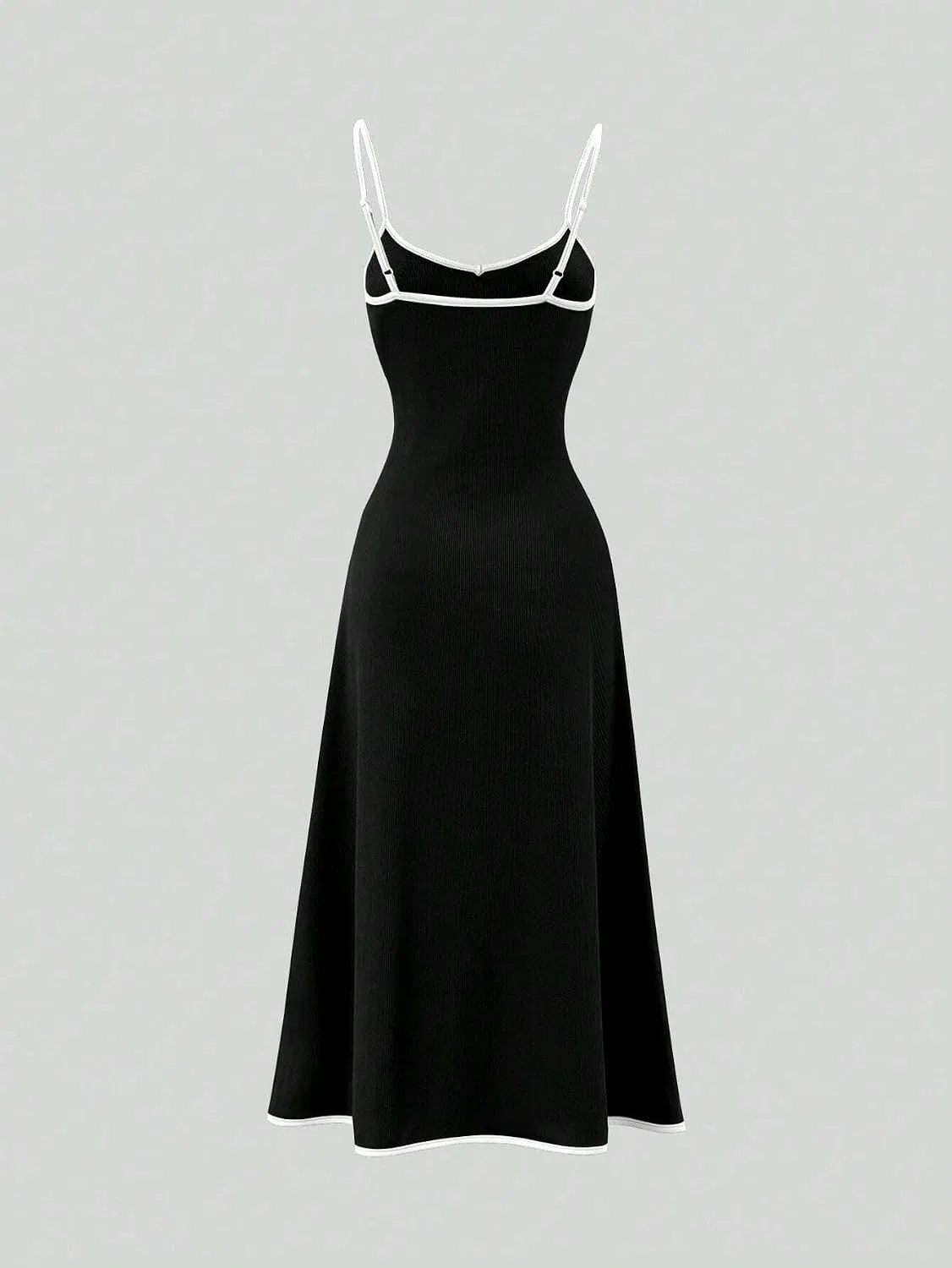 Женское платье-безрукавка цветблок Slimming Fit, Black — фото 2