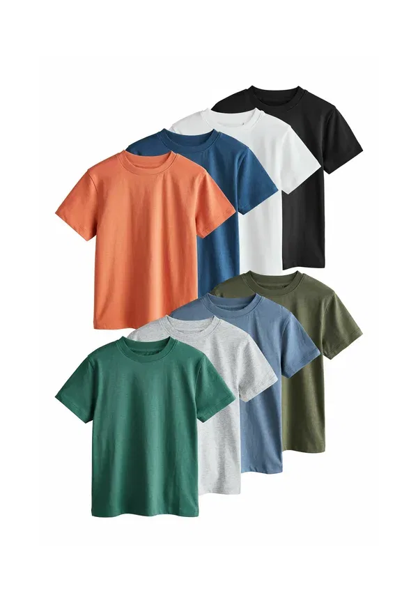 Футболка хлопковая Basic T-shirt Next, Green, White, Rust, Grey, белый/черный/синий/зеленый/серый