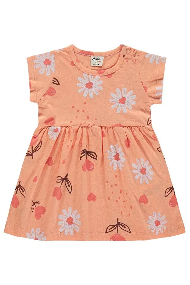 Детское платье для девочек с принтом Floral Heart Print Civil Baby, Salmon