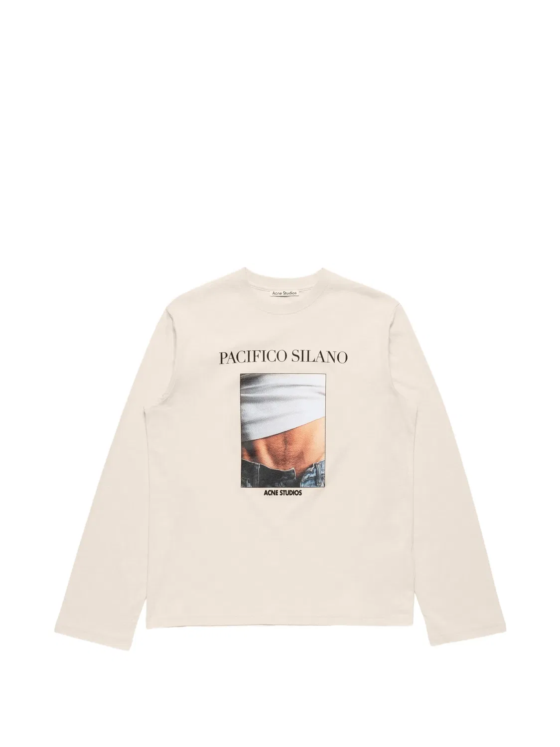 Футболка с длинным рукавом с логотипом Acne Studios, нейтральный