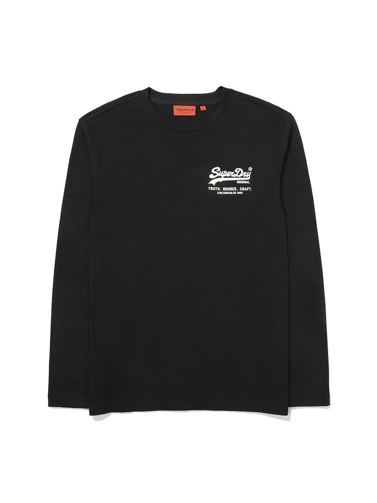 Футболка с длинным рукавом с логотипом SUPERDRY, Black — фото 2