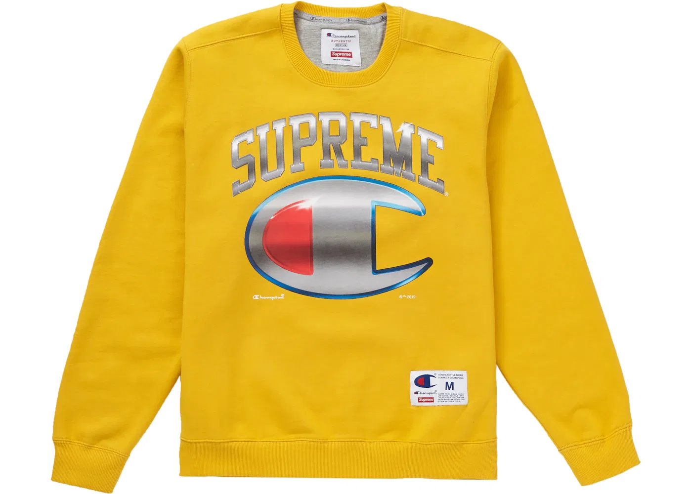 Мужской свитшот с принтом Supreme Champion Chrome Crewneck, Gold