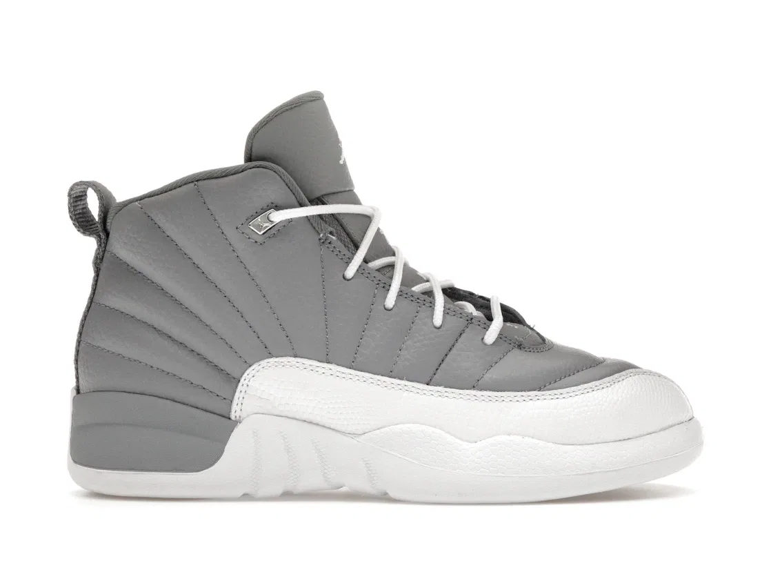 Детские кроссовки с замшевой отделкой Jordan 12 Retro, Stealth/White/Cool Grey