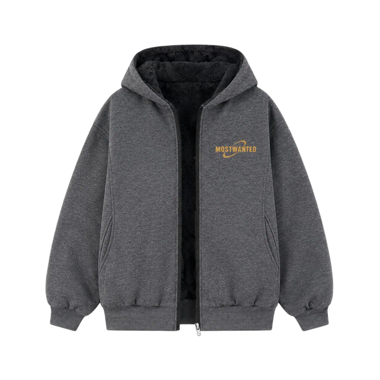 Детский худи с капюшоном и принтом Sweatshirts Unisex Hooded Non Detachable Thickened MostwantedLab, Dark Gray & Iron Gray