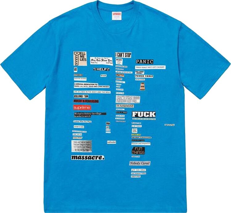 

Футболка Supreme Cutouts Tee 'Bright Blue', синий