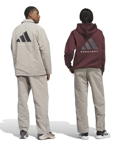 Мужские/женские брюки свободного кроя adidas BASKETBALL WOVEN бежевые