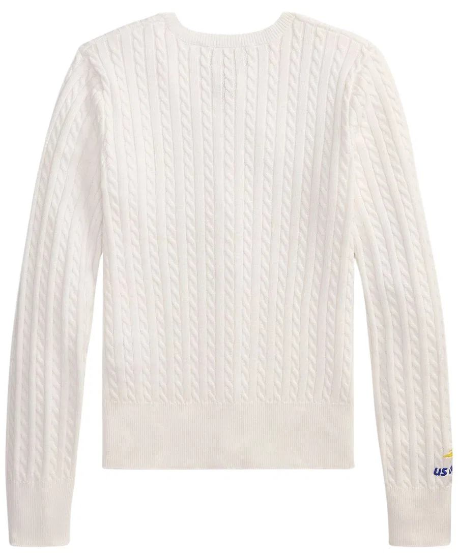 Детский свитер с длинным рукавом US Open Polo Ralph Lauren, Ceramic White — фото 2