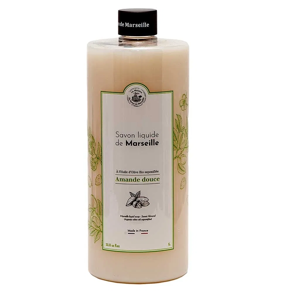 Жидкое мыло French Organic Olive Oil Liquid Soap, LA MAISON DU SAVON, 1 л + 330 мл, Sweet Almond — фото 2