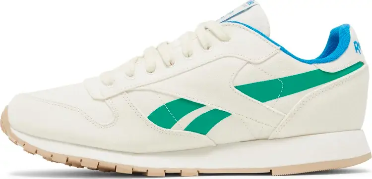 Кроссовки classic leather grow 'chalk court green' Reebok, белый — фото 4