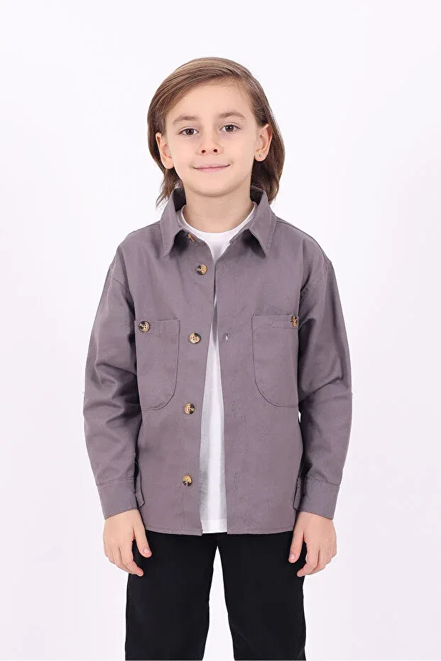 Детский пиджак для девочек с двумя карманами Basics Pollito, Smoke Grey