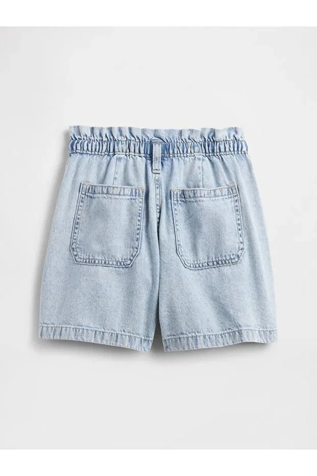 Детские шорты для девочек с высокой посадкой Gap, Light Blue — фото 3