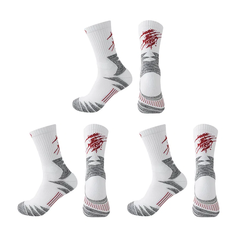 Детские носки для баскетбола, комплект из 3 пар, Red White, MIIOW