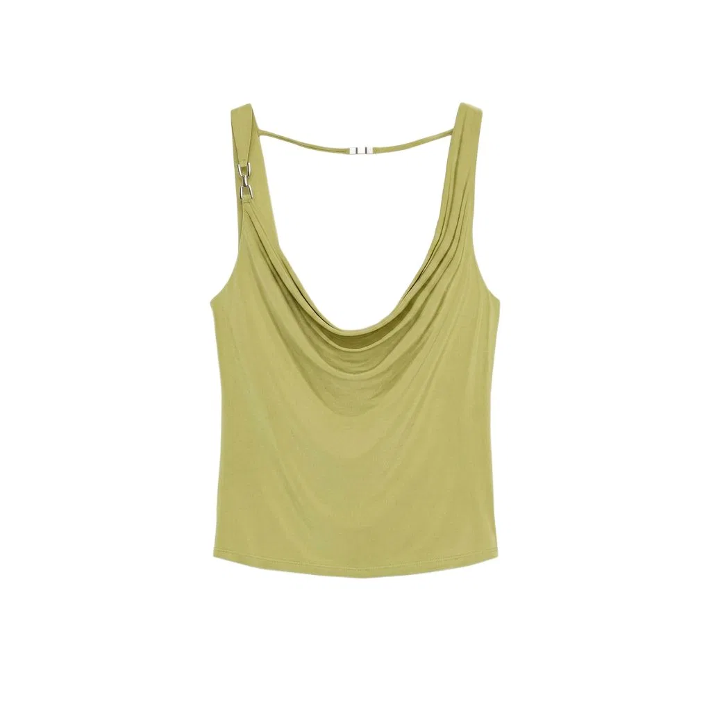 Женский топ без рукавов ZARA, Green Tone