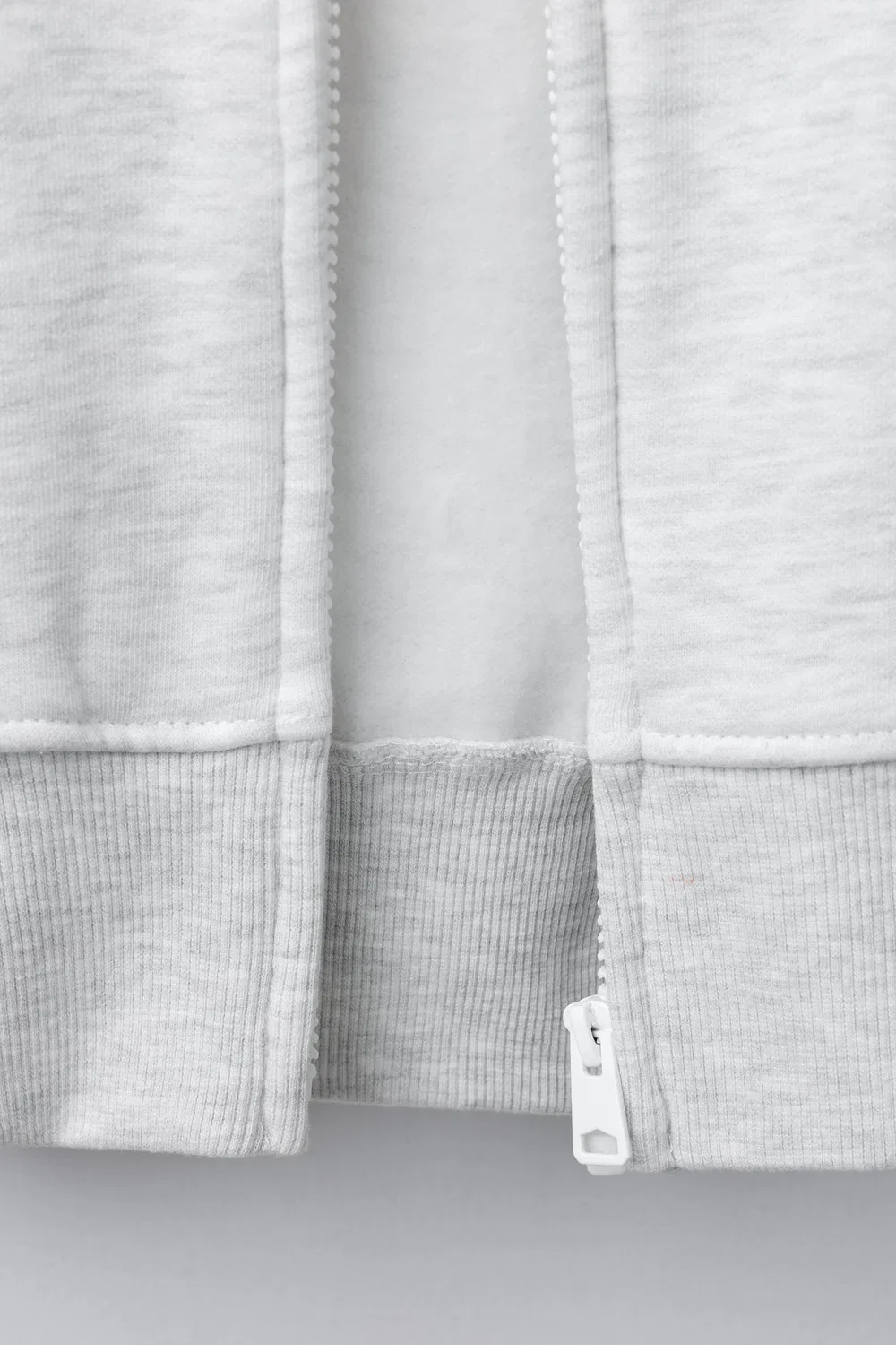 Плюшевая толстовка на молнии ZARA, Grey Marl — фото 4