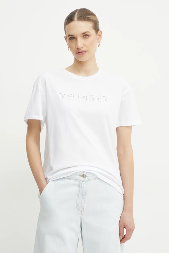

Хлопковая футболка Twinset, белый
