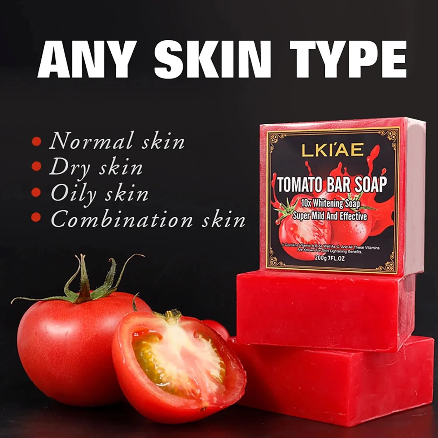 Натуральное отбеливающее мыло с томатом от LKIAE, 200 г (3 шт.) Ailke Boost Luster, 3 Items — фото 4