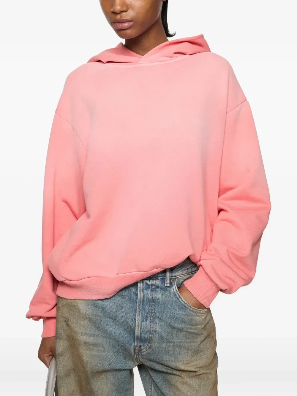 Худи из флиса с логотипом Acne Studios, розовый