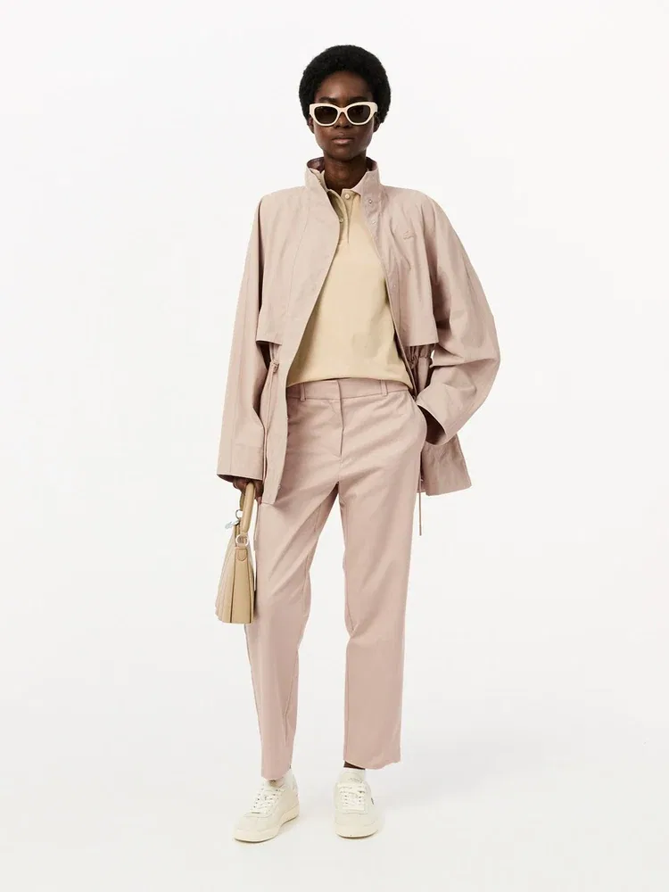 Брюки LACOSTE Beige, прямого кроя, хлопковые