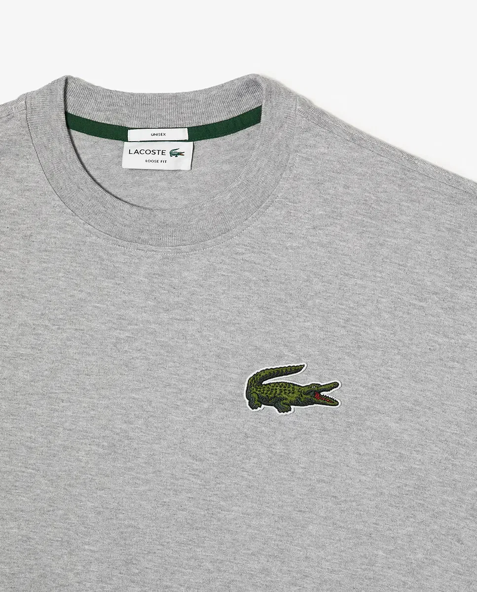 Футболка мужская Lacoste свободного кроя с принтом, Gris — фото 2