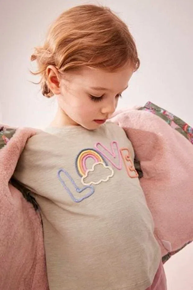 Детское зимнее пальто с капюшоном Green Unicorn Patterned Full Fleece Lined Hooded Coat Next Baby, Green — фото 4