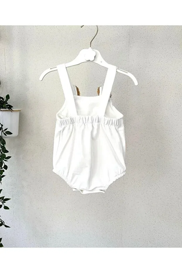 Детское боди-комбинезон для новорожденных с вышивкой Teddy Bear Purenestore, White — фото 3