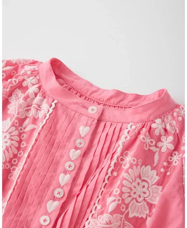 Детский комбинезон для девочек с вышивкой Selena Marlo Kids, Coral — фото 3
