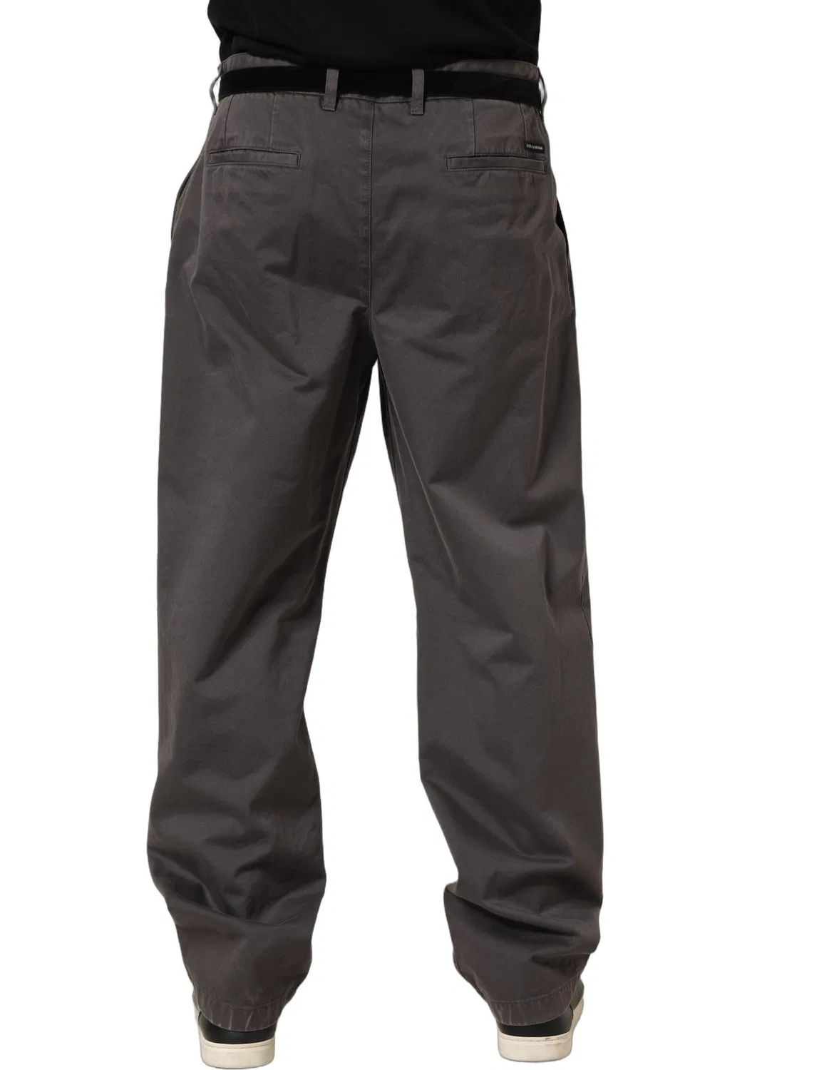 Мужские брюки прямые с логотипом Chino Pants Dolce & Gabbana, Dark Gray — фото 4