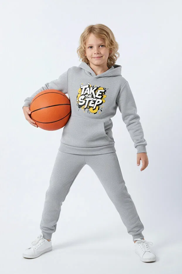 Детский спортивный комплект для мальчиков с принтом Take The Step Fyk Kids, Gray — фото 3
