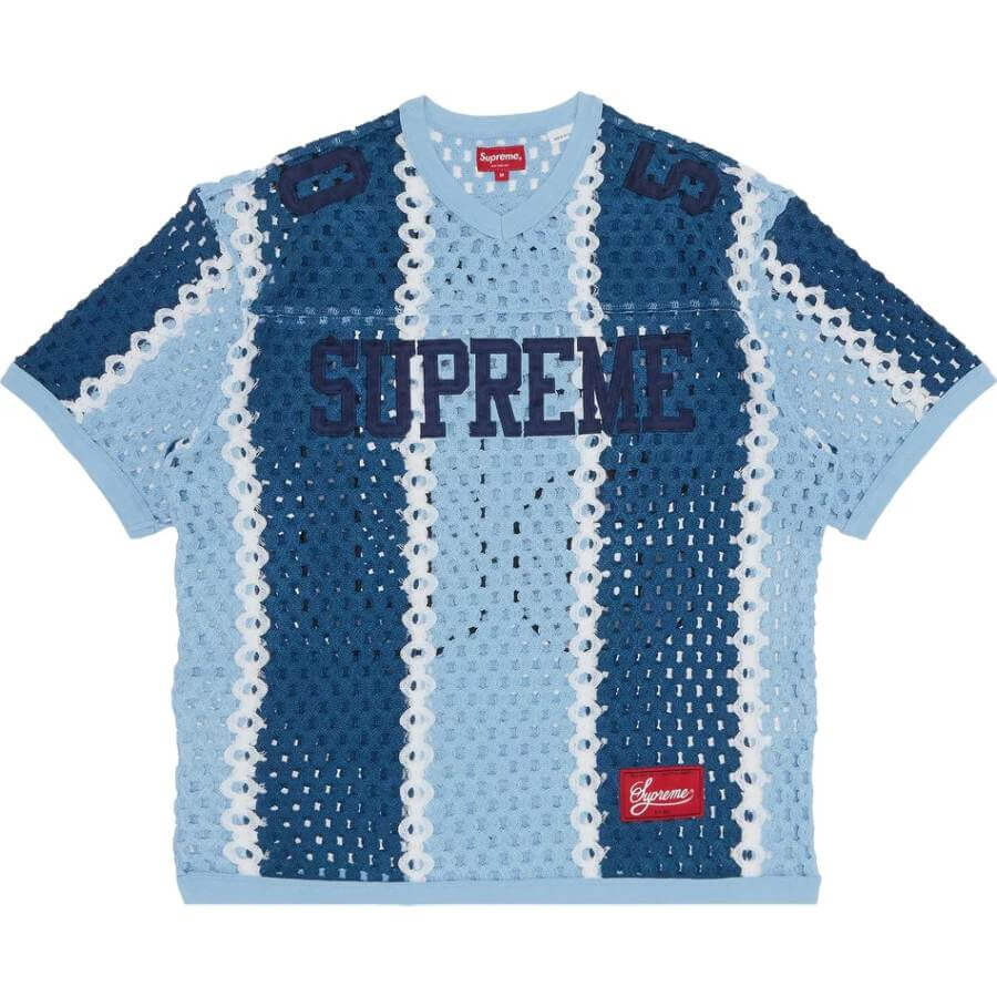 

Футболка Supreme Crochet Football, голубой, Синий, Футболка Supreme Crochet Football, голубой