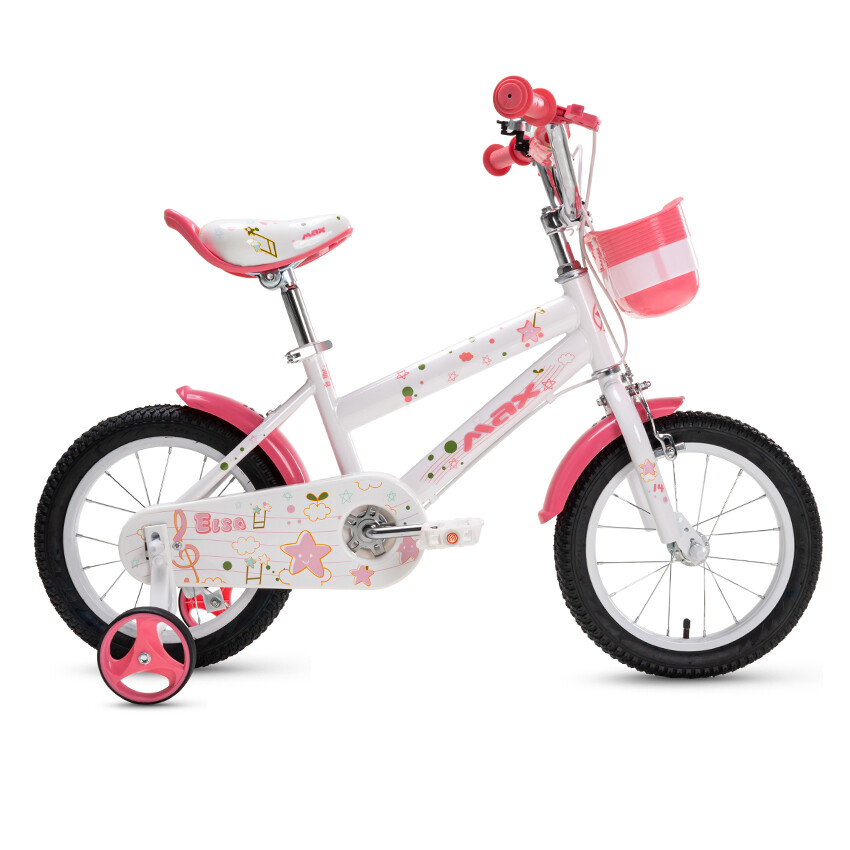 

Детский велосипед Max Bike Elsa 14, белый/розовый