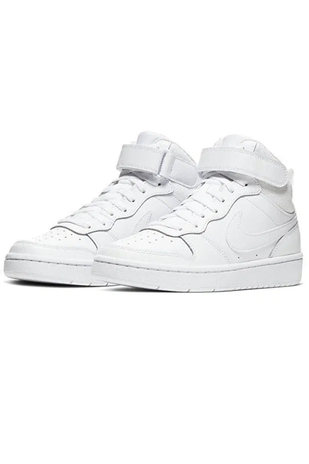 Детские кроссовки для девочек с шнуровкой Nike Court Borough Mid 2, Белый — фото 3