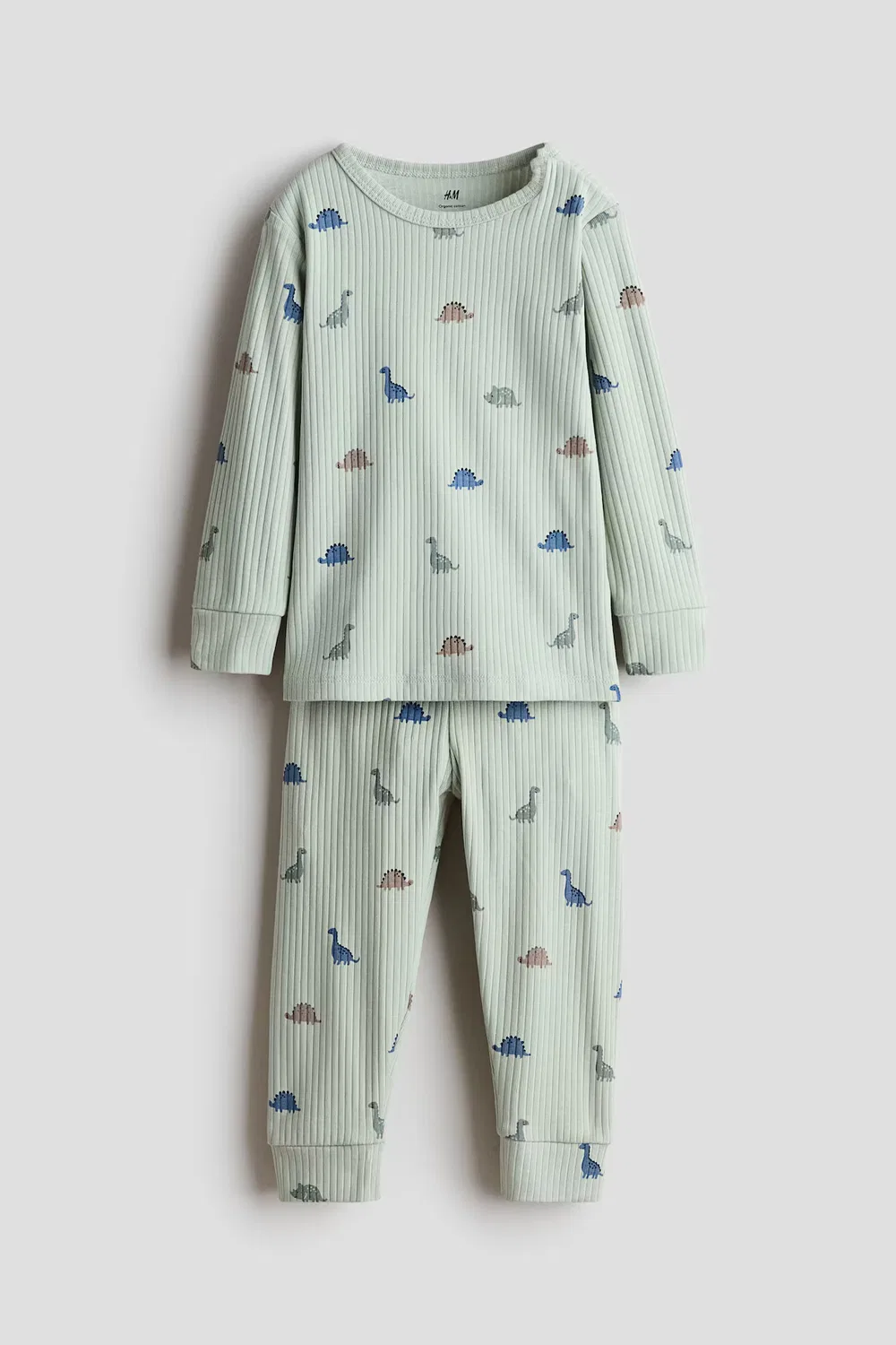 Хлопковый комплект из 2 предметов с принтом H&M, Hellgrün/Dinosaurier
