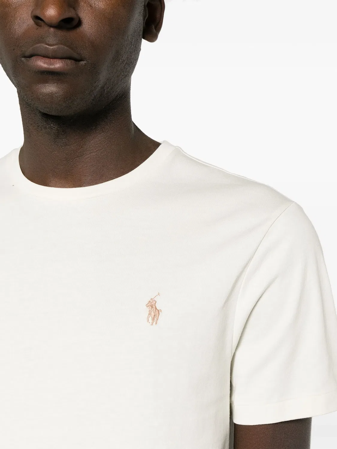 Футболка из хлопка с вышитым Пони Polo Ralph Lauren, кремово-белый — фото 4