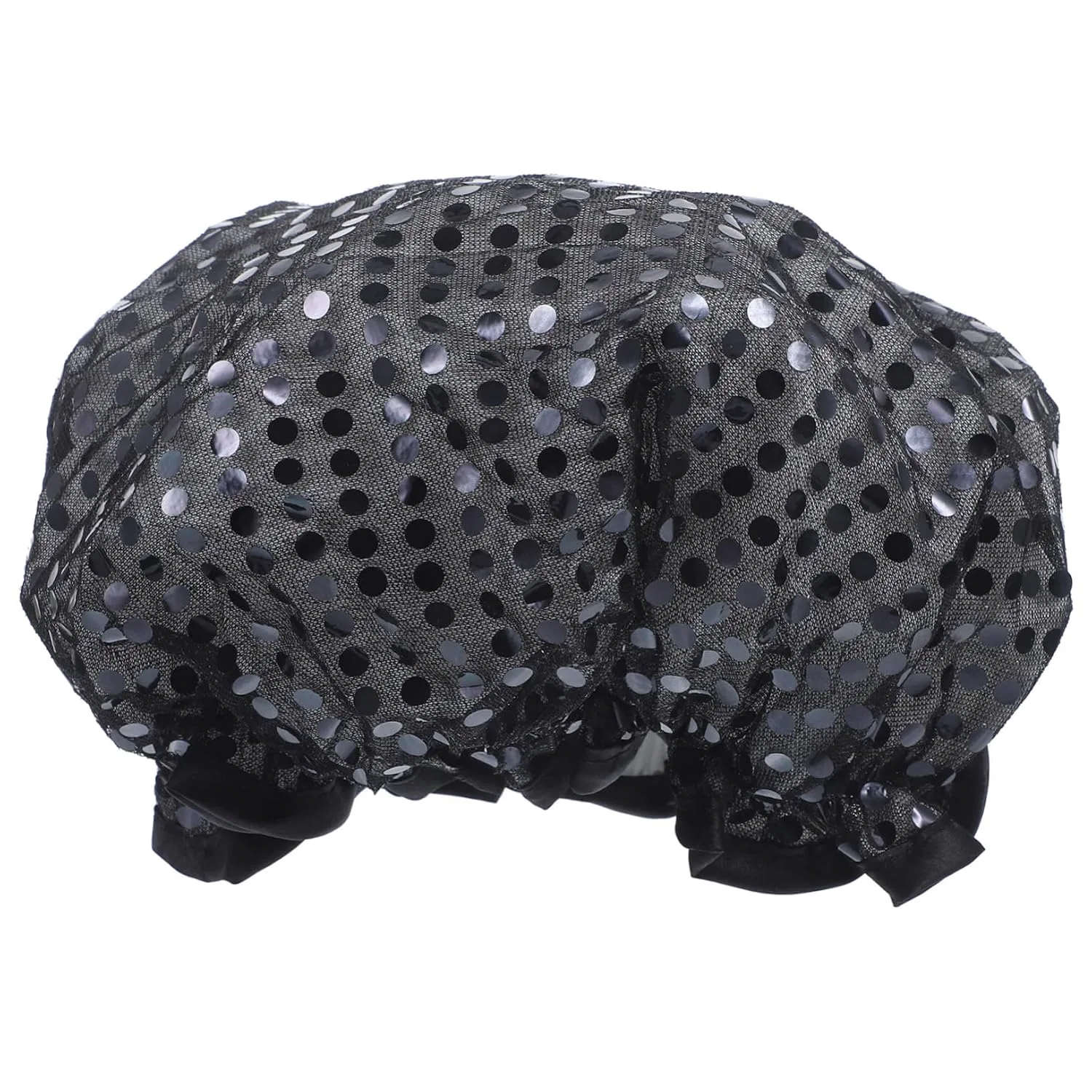 Двойная шапочка для душа PEVA с пайетками, эластичная, LOLIPPYY, 24x24x2 см, Черный
