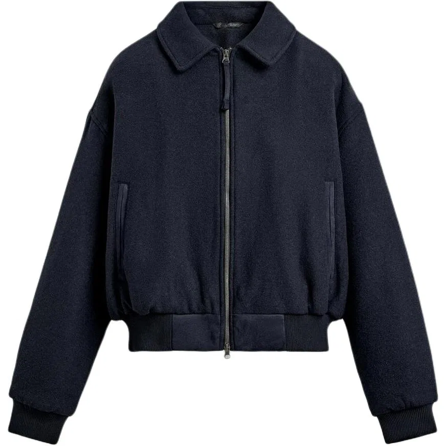 Мужское пальто-пуховик с лацканами Sea Blue ZARA, Sea Blue