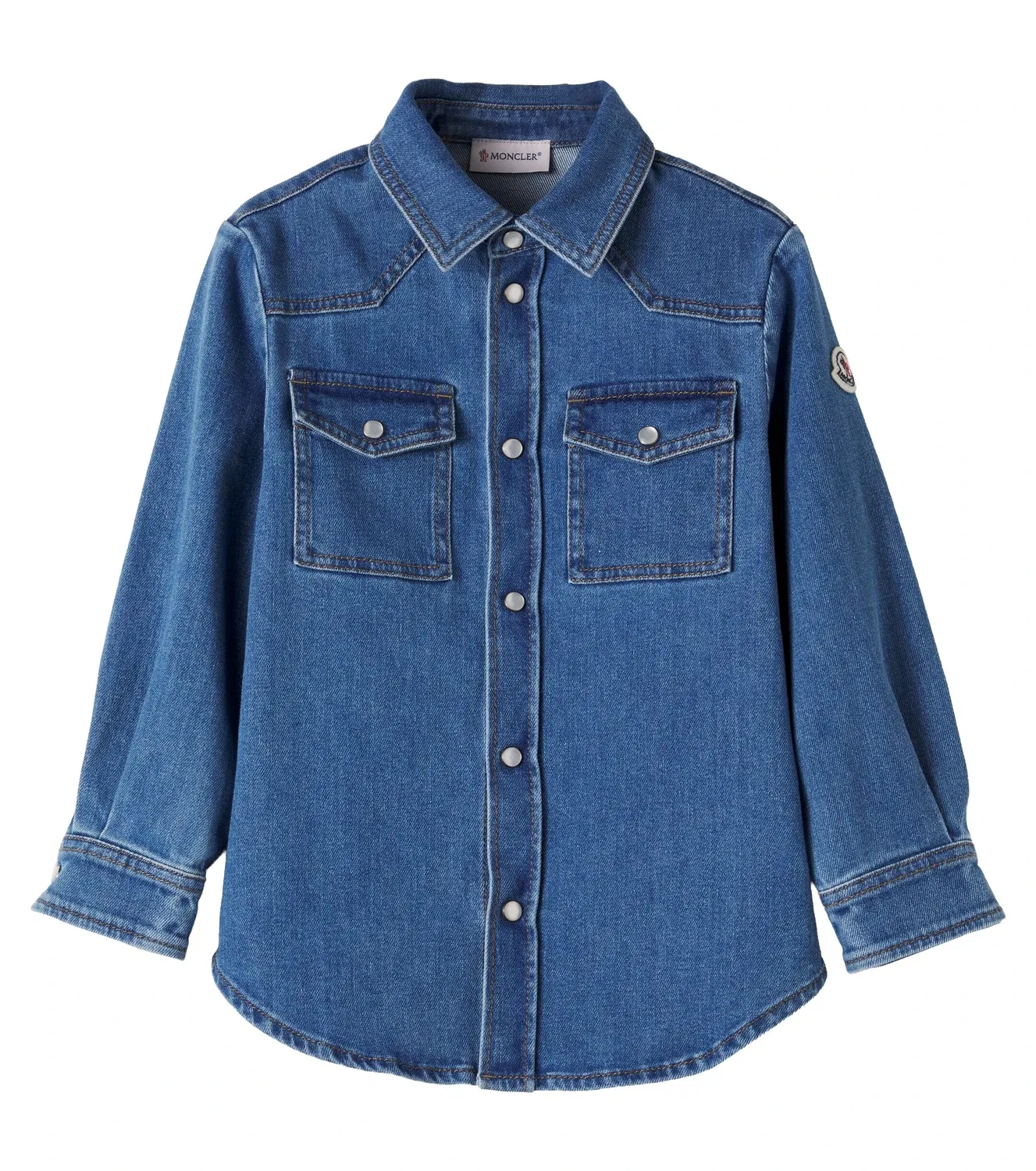 Рубашка джинсовая Moncler Enfant, синий