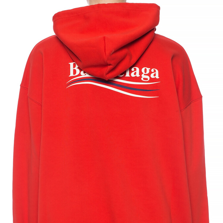 Толстовка женская Balenciaga с карманом, красный — фото 4