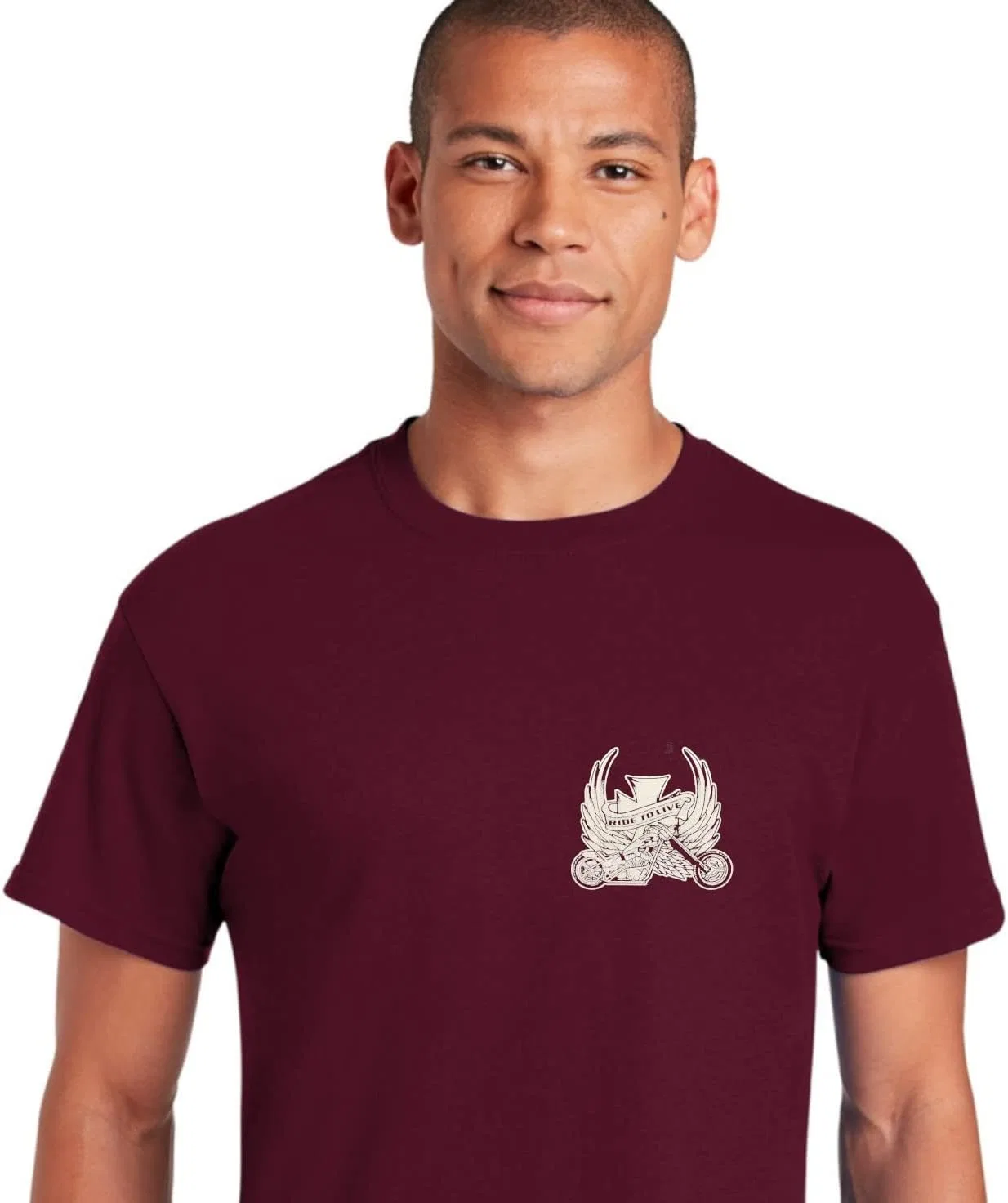 Мужская футболка с принтом Chopper Generic, Maroon — фото 2