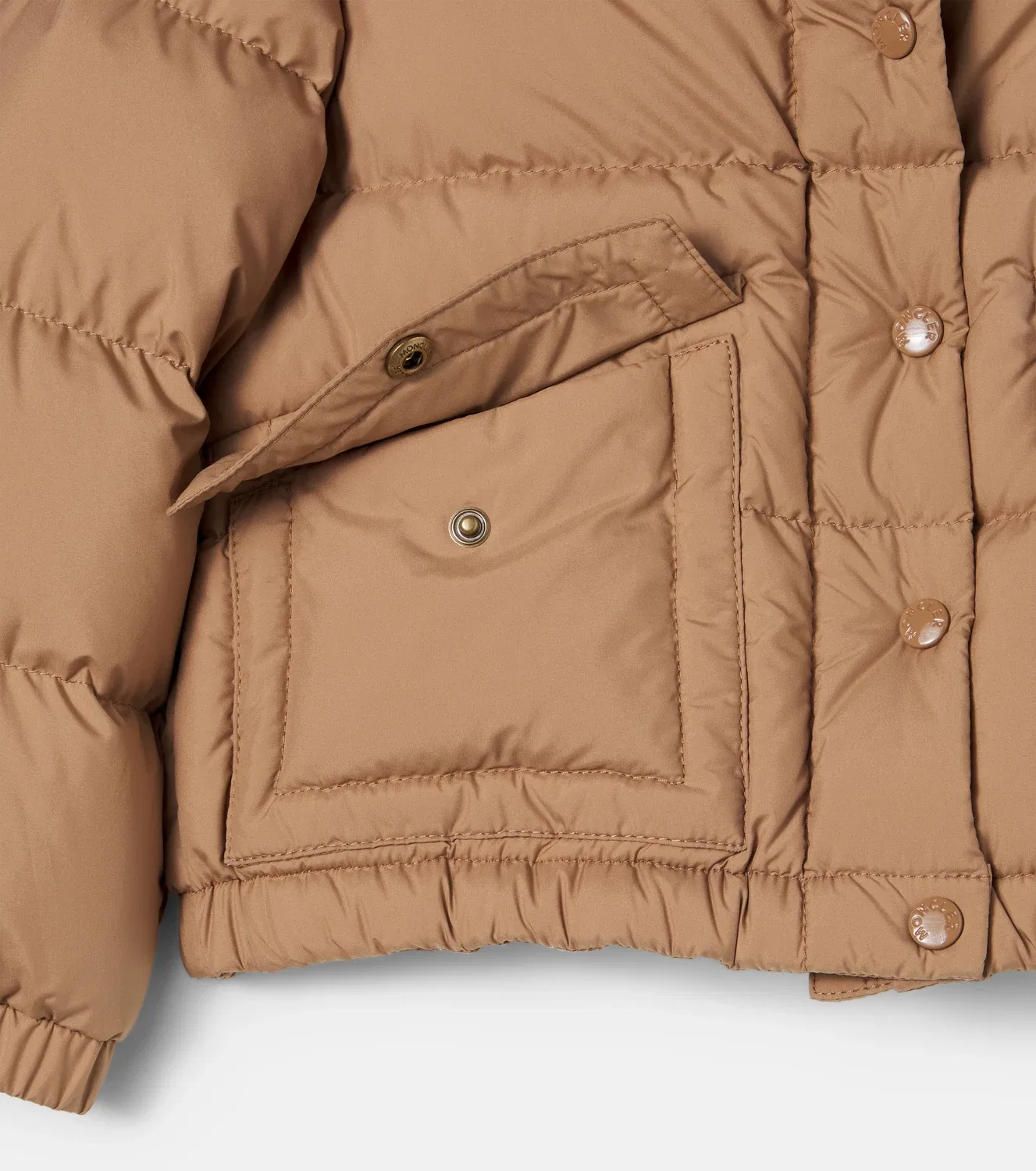 Легкая куртка с капюшоном Moncler Enfant, бежевый — фото 4