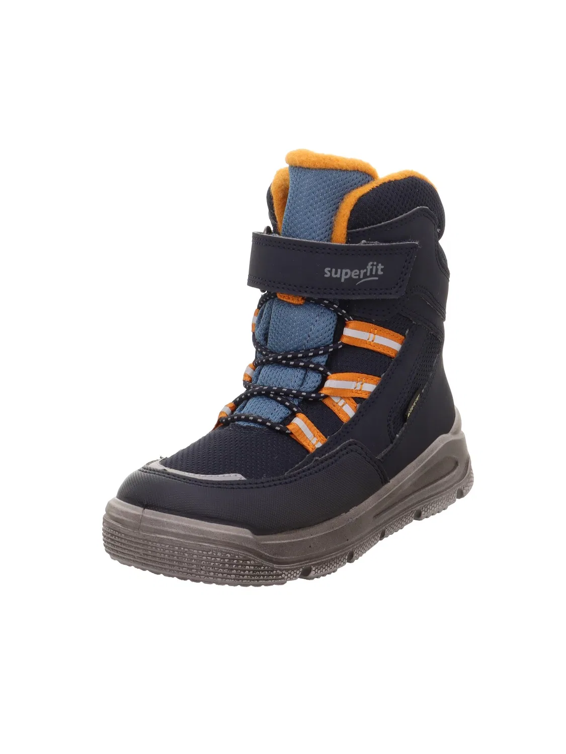 Детские ботинки для мальчиков с принтом Mars Warm Gefütterte Gore-tex Superfit, Blue Orange 8000