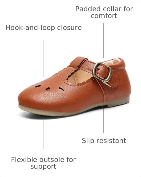 Детские туфли Мэри Джейн для девочек Classic Mary Jane DADAWEN, Brown — фото 3