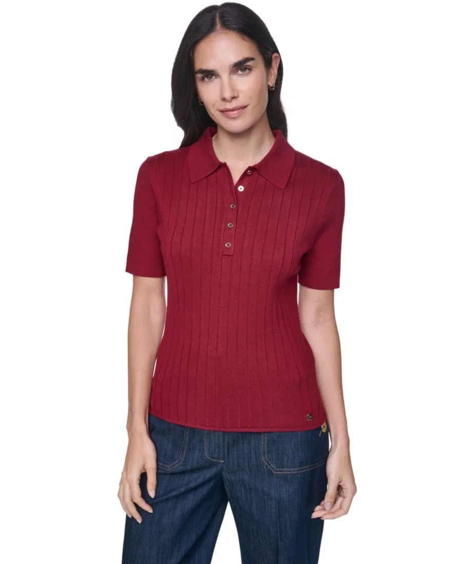 Пуловер-поло с коротким рукавом Tommy Hilfiger, Crimson