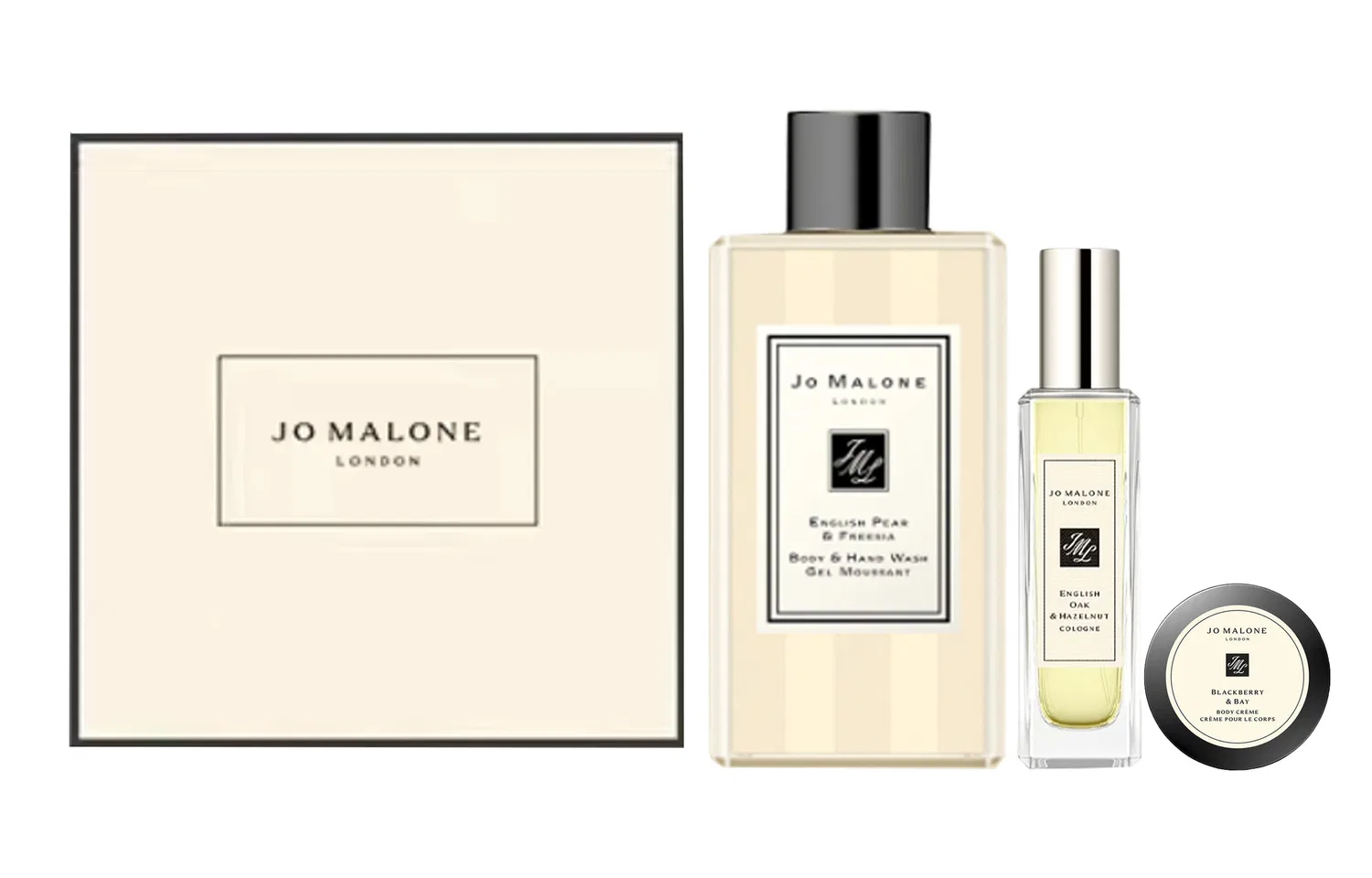 Набор парфюмерных средств Jo Malone London UK Oak And Hazelnut, 30 мл + 100 мл + 50 мл, Древесный