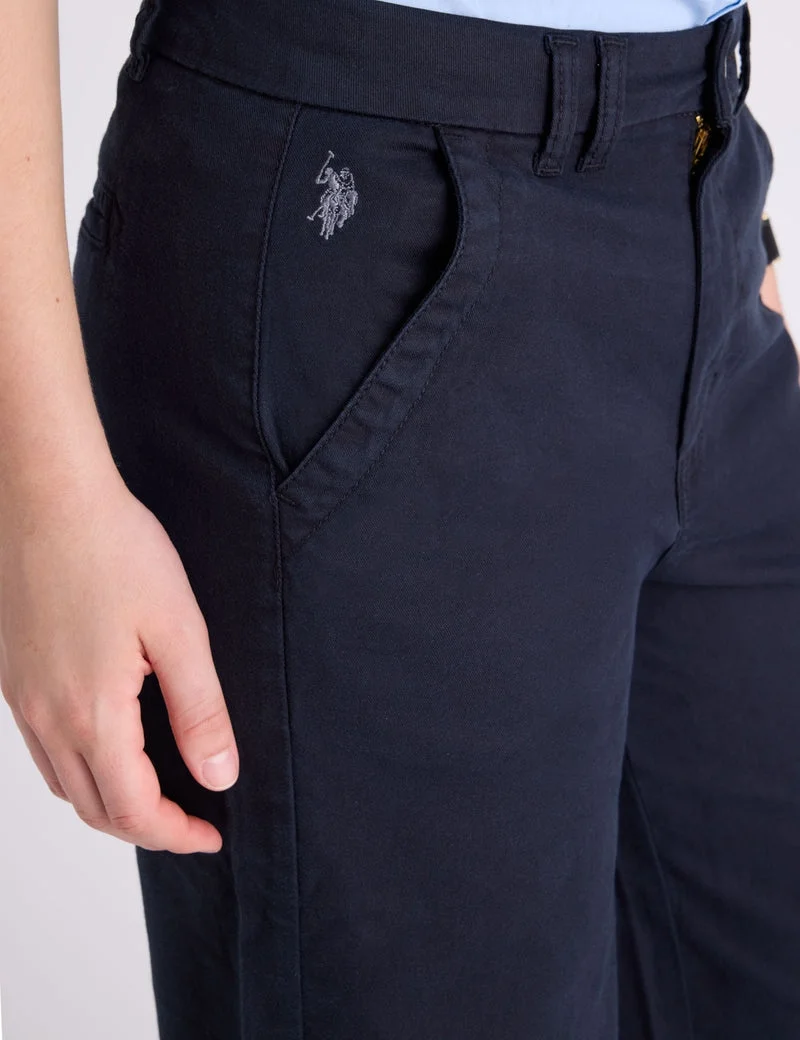 Брюки U.S. Polo Assn High Rise Wide Leg Chino, черный — фото 4