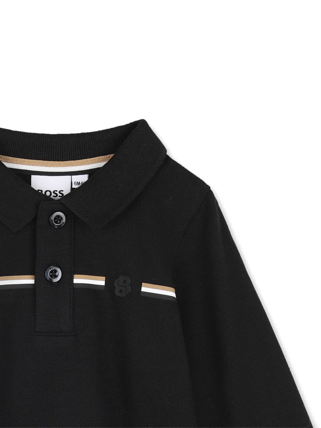 Рубашка поло с длинными рукавами Boss Kidswear, черный — фото 3