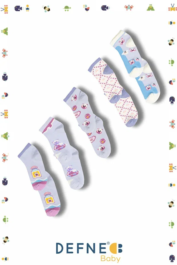 Детские носки-пинетки хлопковые 4 пары Defne Baby, Multicolor