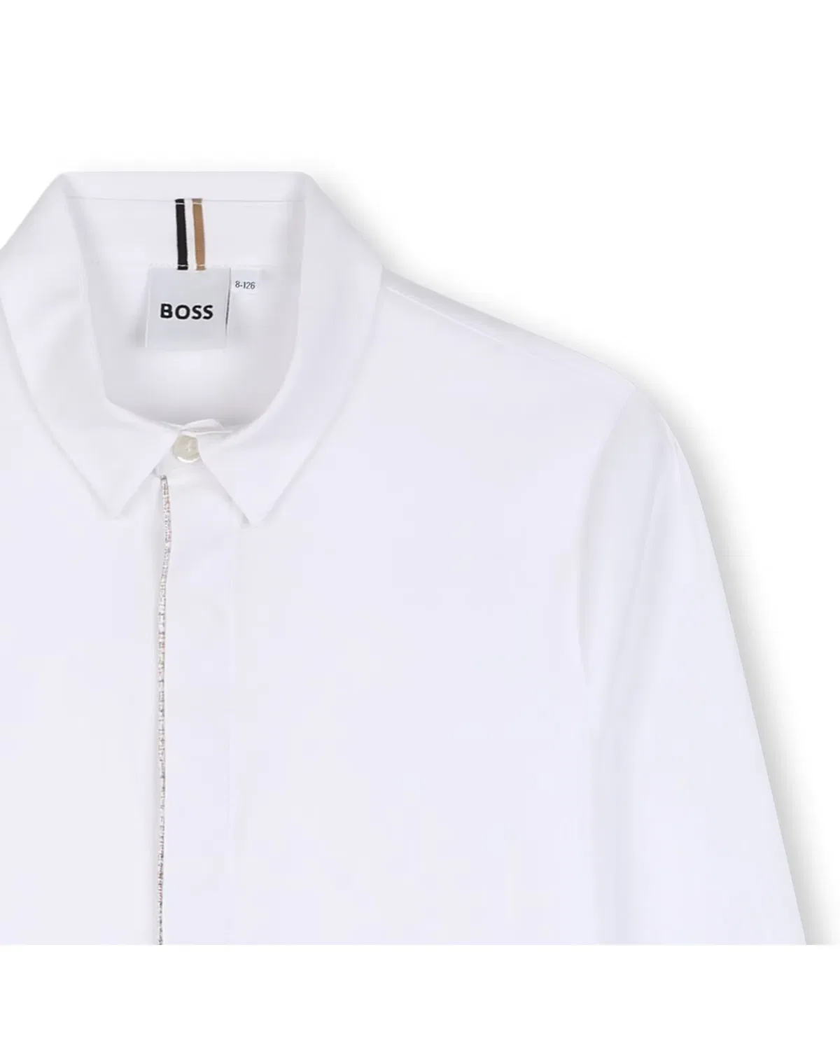 Детская рубашка для мальчиков с длинным рукавом BOSS Kidswear, Blanco — фото 2
