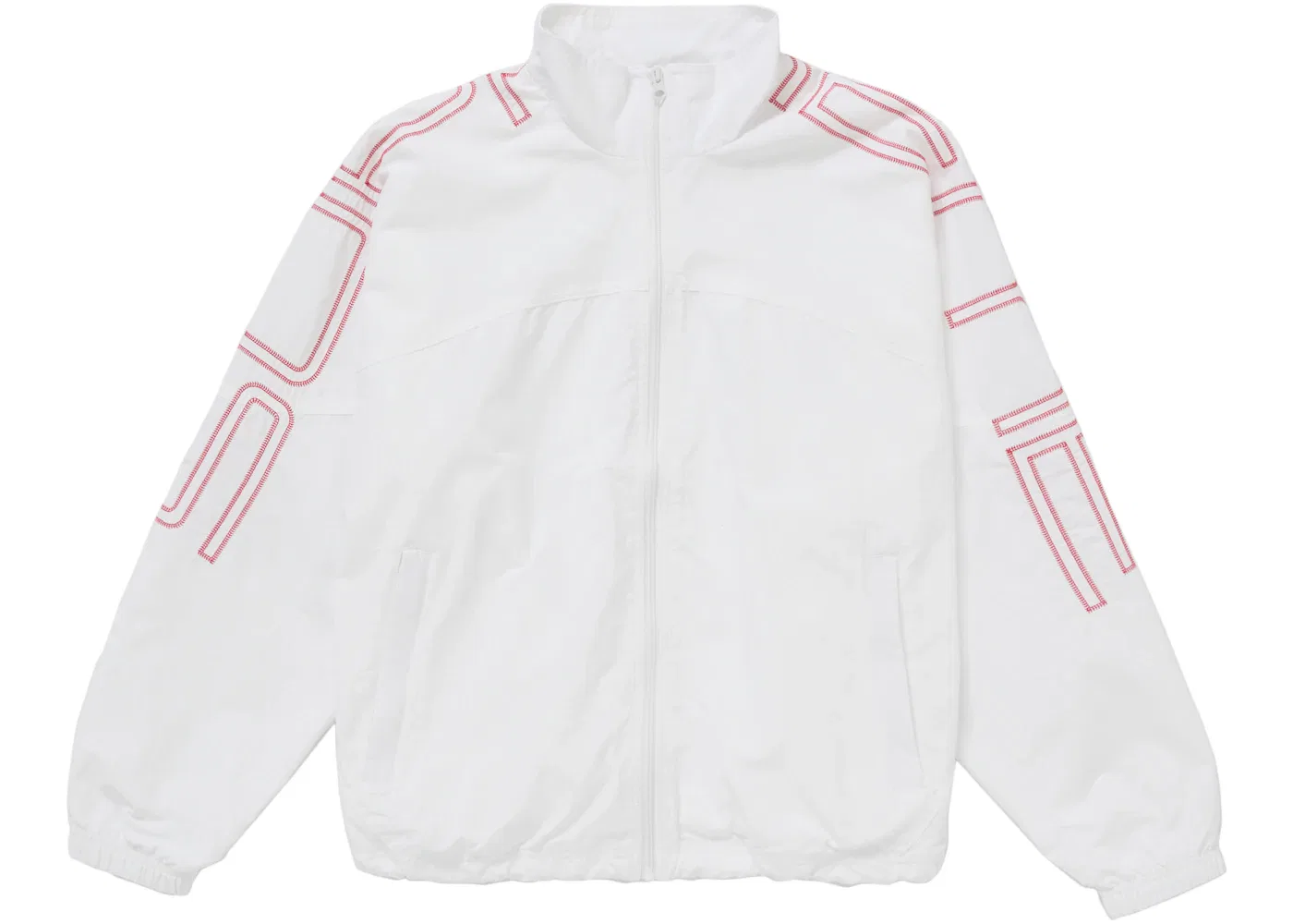 Мужская куртка с вышитым принтом Supreme Spellout Embroidered Track Jacket (SS25), White